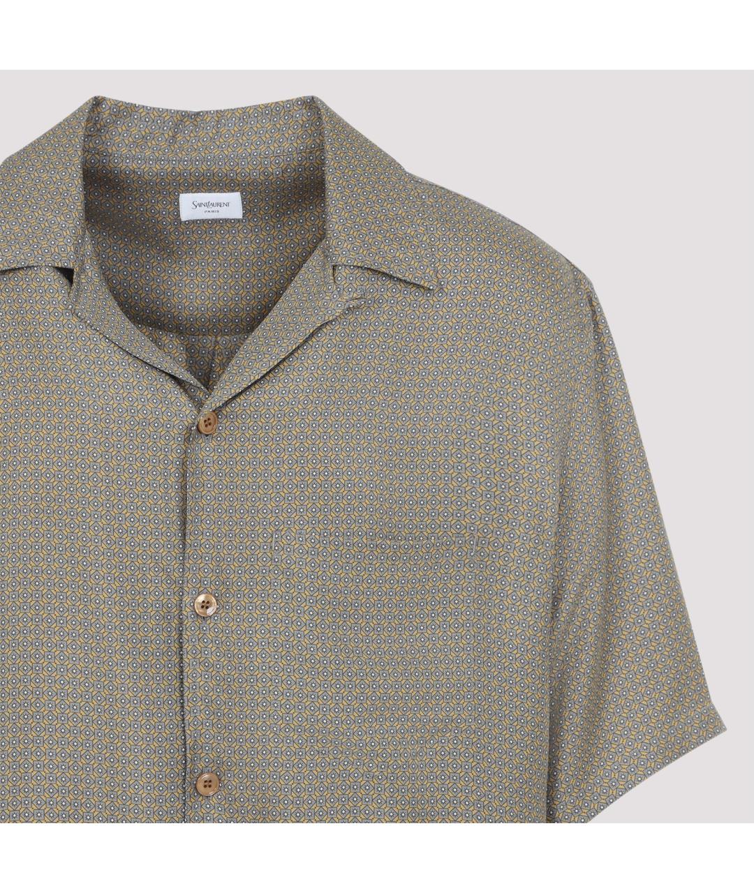 SAINT LAURENT Зеленая шелковая кэжуал рубашка, фото 4