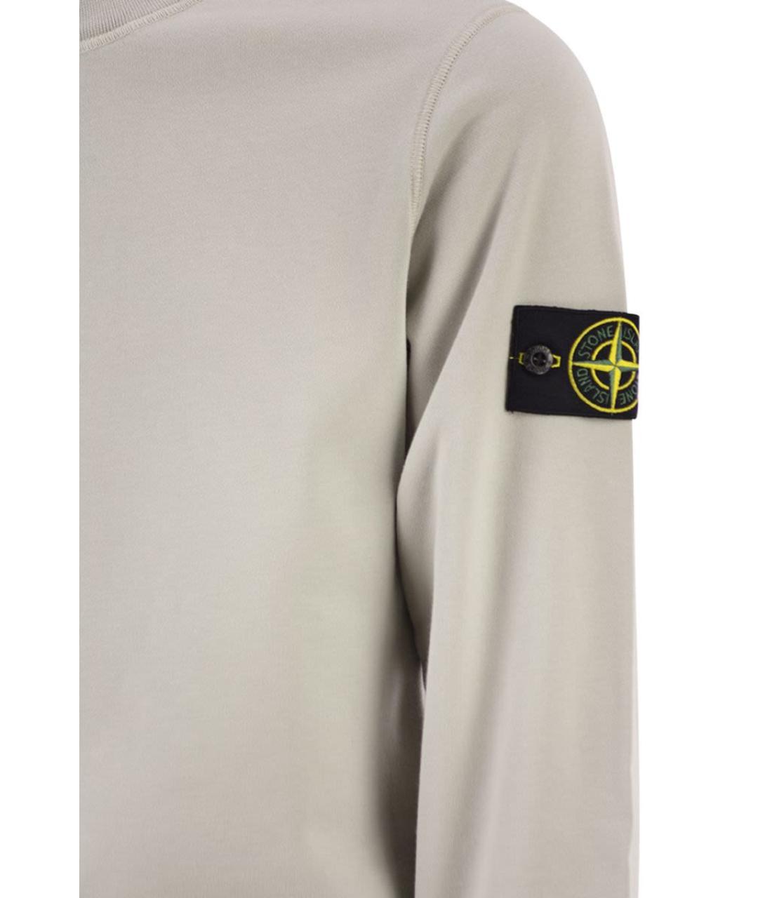 STONE ISLAND Серый хлопковый джемпер / свитер, фото 4