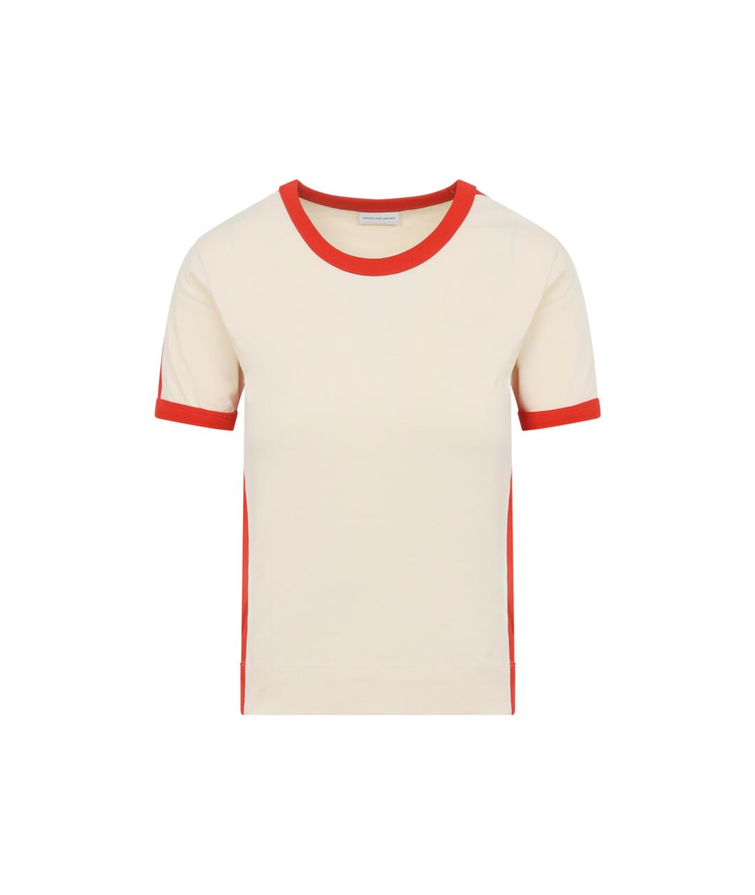 DRIES VAN NOTEN Бежевая хлопковая футболка, фото 1