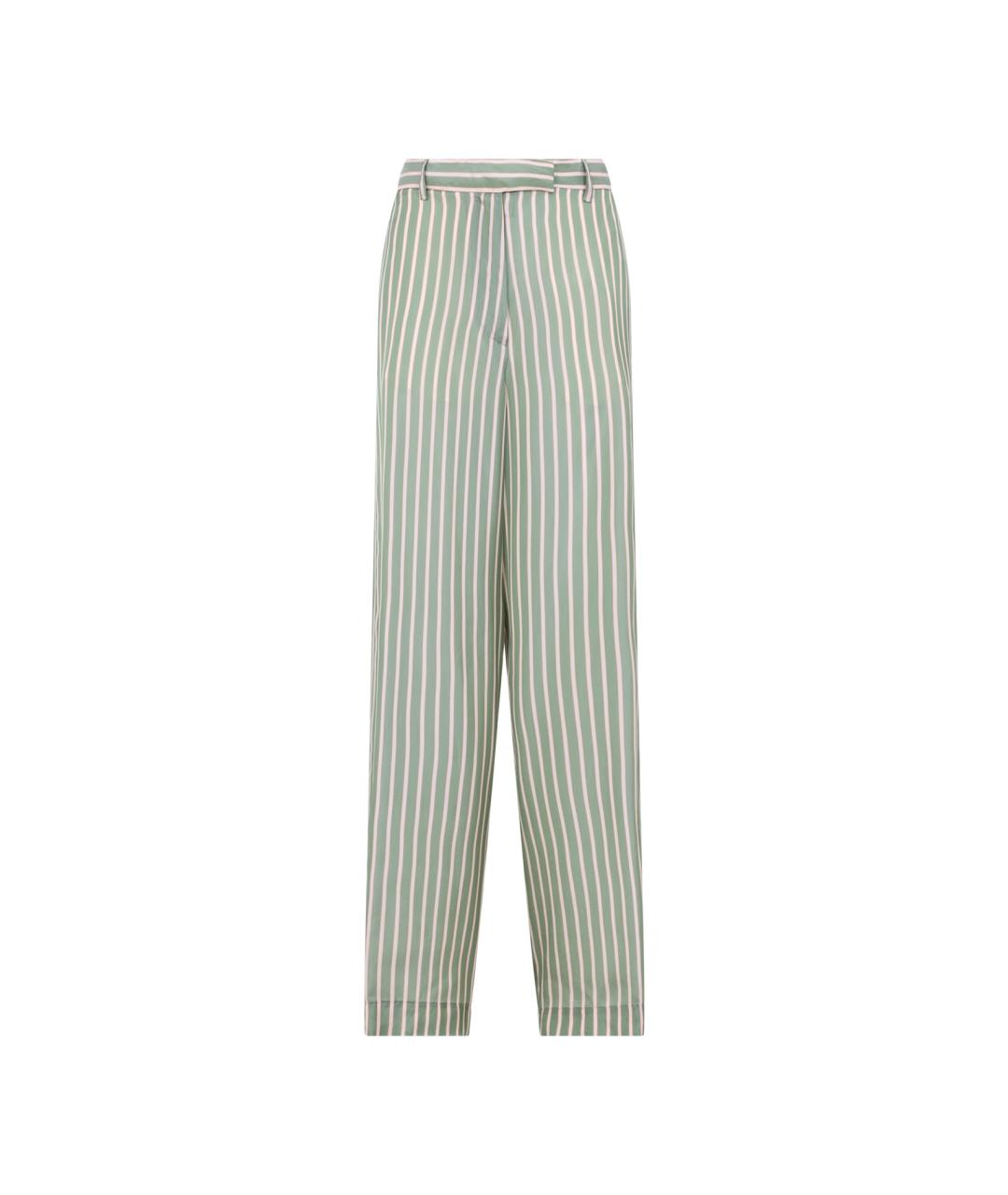 DRIES VAN NOTEN Зеленые прямые брюки, фото 1