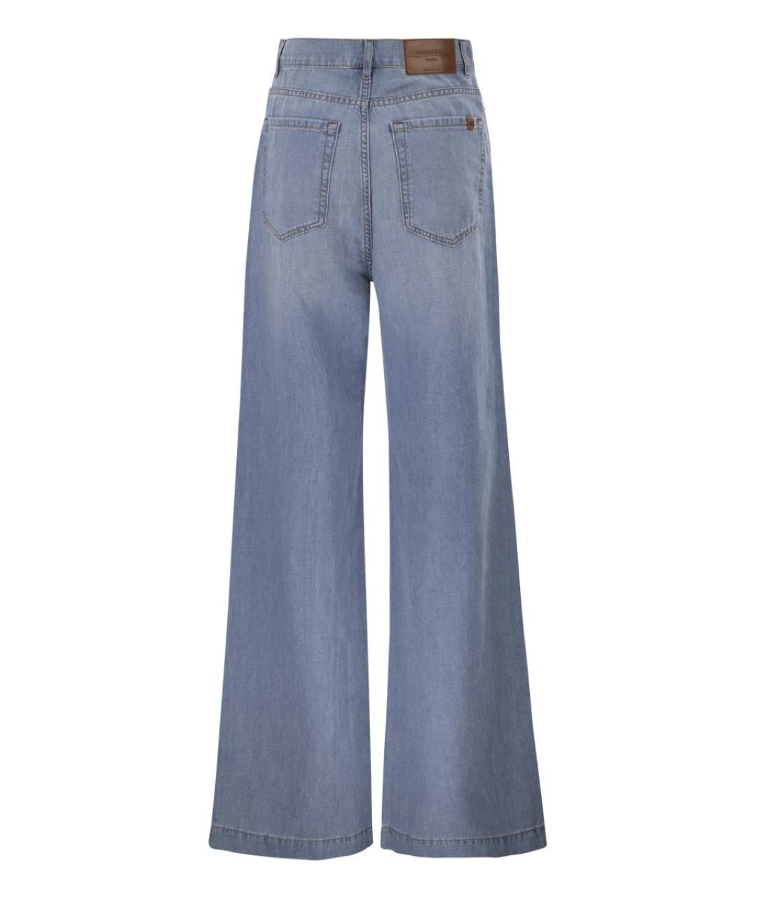 WEEKEND MAX MARA Синие хлопковые джинсы клеш, фото 2