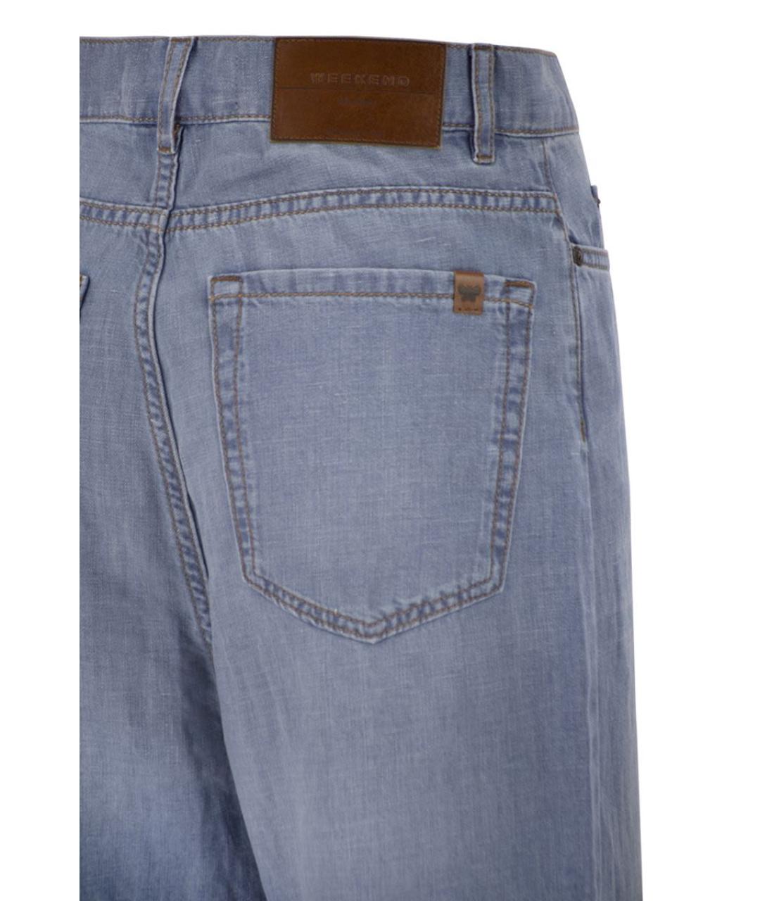 WEEKEND MAX MARA Синие хлопковые джинсы клеш, фото 4