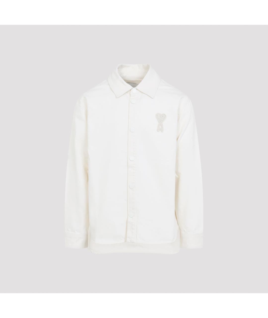 Ami Paris Белая хлопковая кэжуал рубашка, фото 2