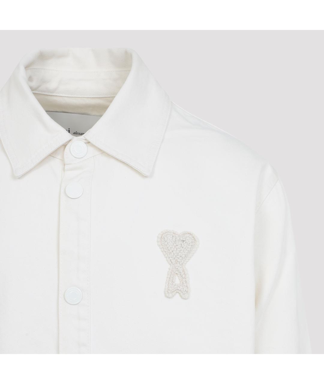 Ami Paris Белая хлопковая кэжуал рубашка, фото 4