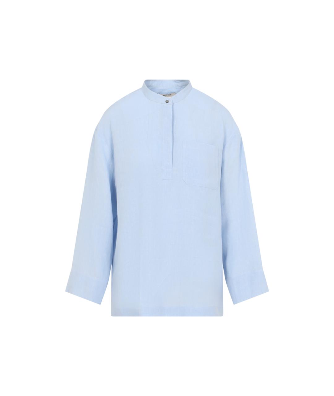 'S MAX MARA Синяя льняная рубашка, фото 1