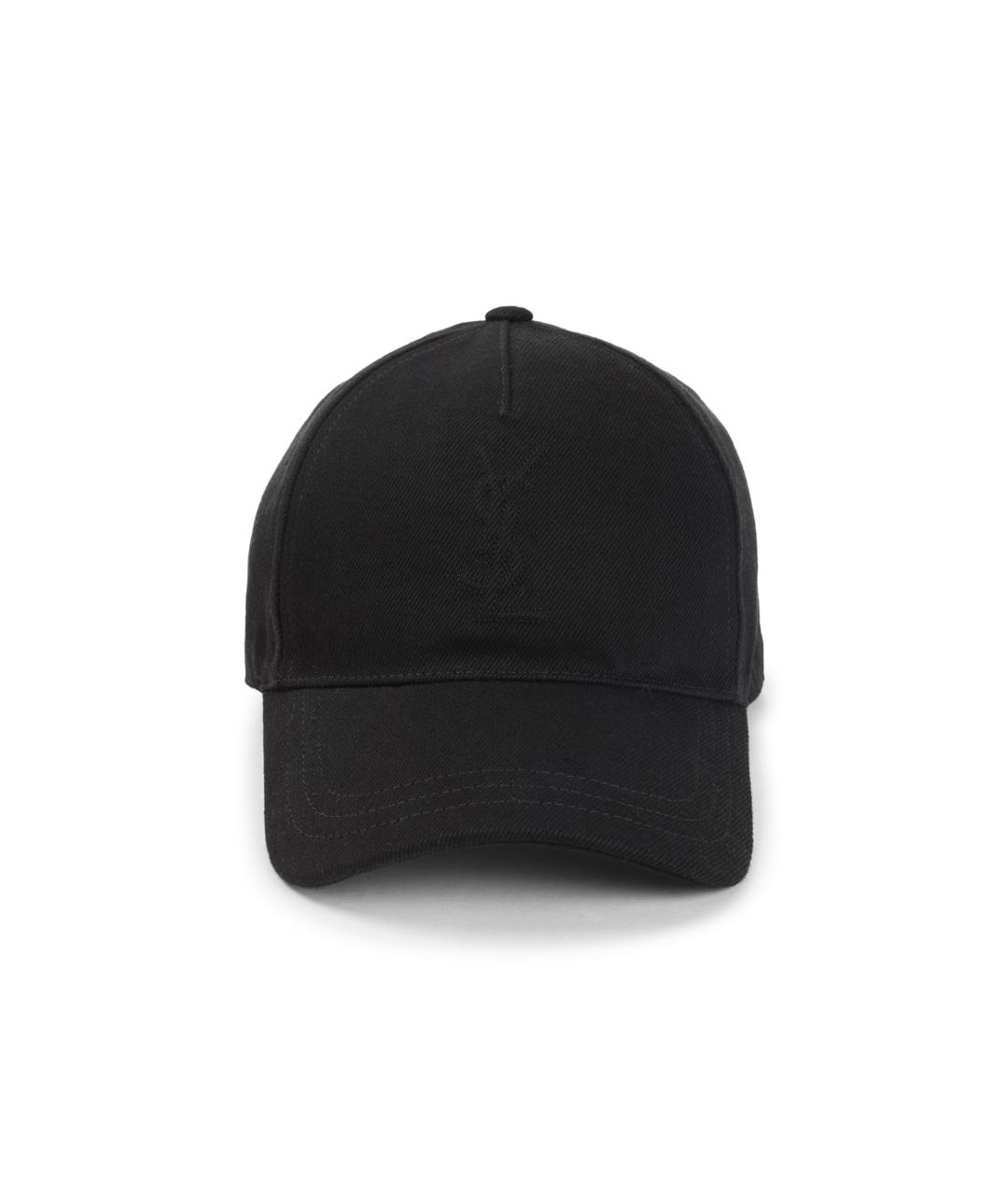 SAINT LAURENT Черная хлопковая кепка/бейсболка, фото 1