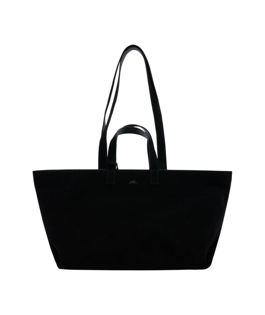 A.P.C. Черная кожаная сумка тоут, фото 1