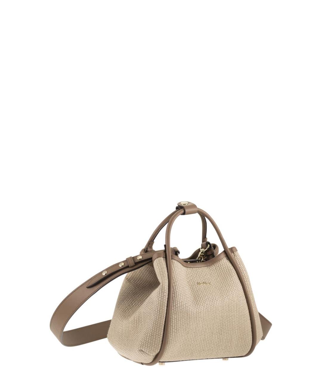 MAX MARA Бежевая пелетеная сумка тоут, фото 4
