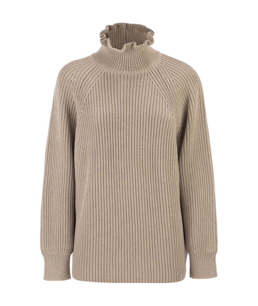 MAX MARA Бежевый хлопковый джемпер / свитер, фото 1