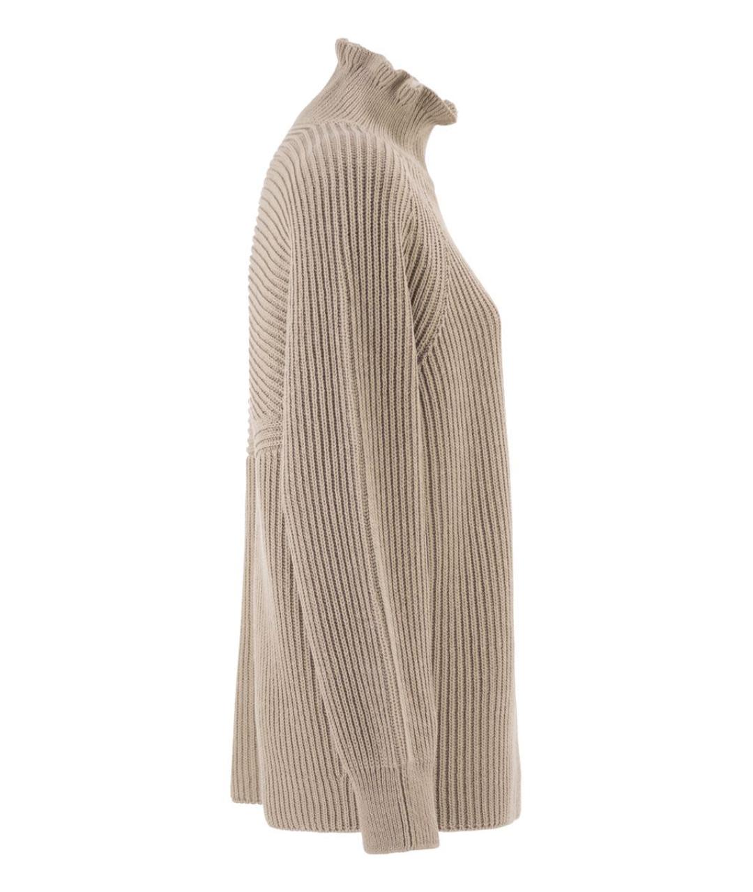 MAX MARA Бежевый хлопковый джемпер / свитер, фото 3