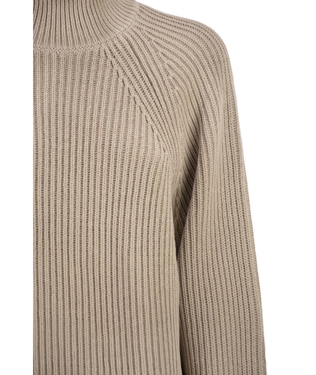 MAX MARA Бежевый хлопковый джемпер / свитер, фото 4