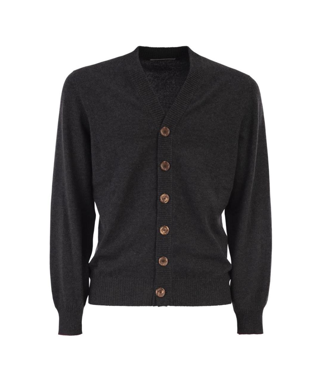 BRUNELLO CUCINELLI Антрацитовый кашемировый кардиган, фото 1