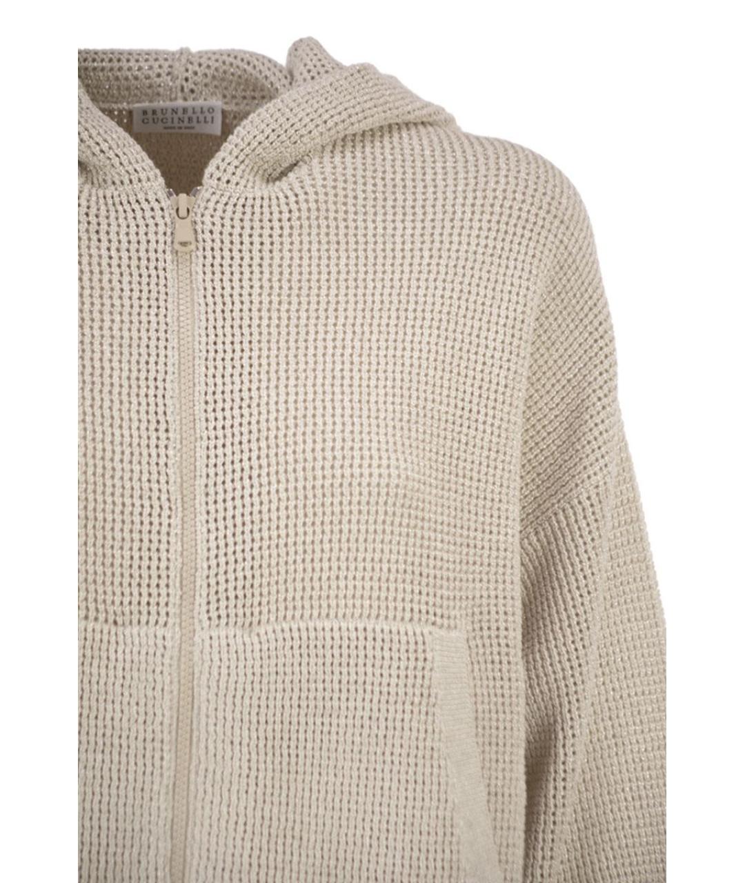 BRUNELLO CUCINELLI Бежевый хлопковый кардиган, фото 4