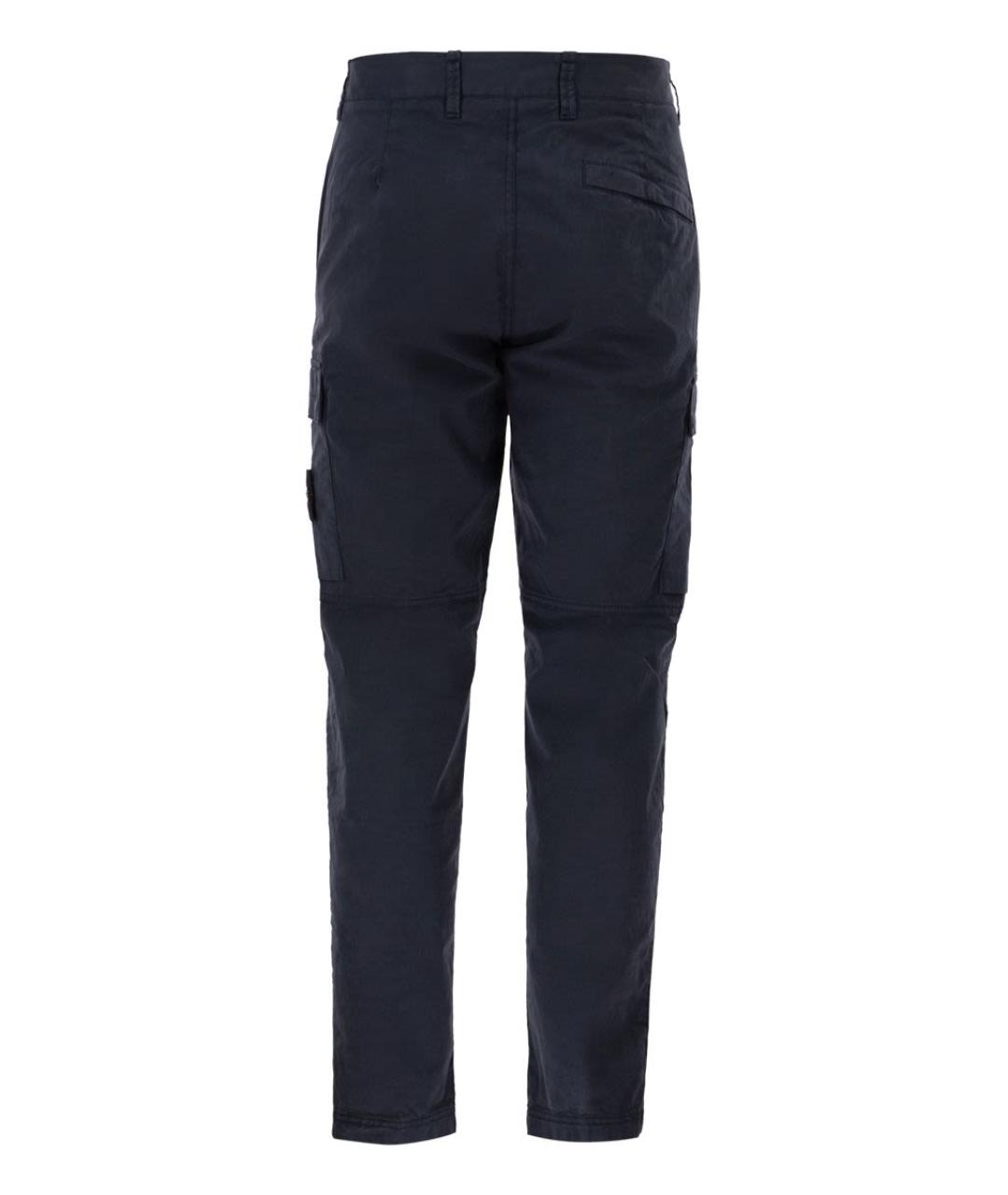 STONE ISLAND Темно-синие хлопковые повседневные брюки, фото 2