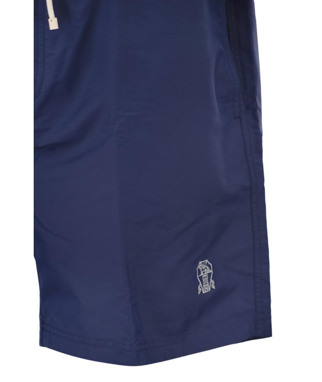 BRUNELLO CUCINELLI Синие полиэстеровые плавки, фото 4