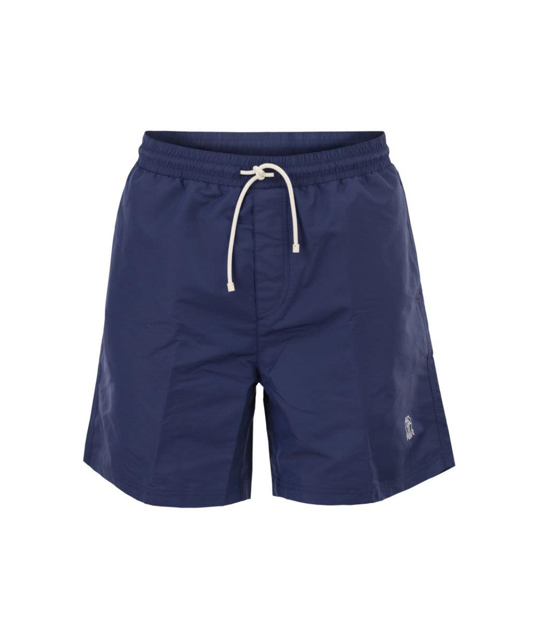 BRUNELLO CUCINELLI Синие полиэстеровые плавки, фото 1