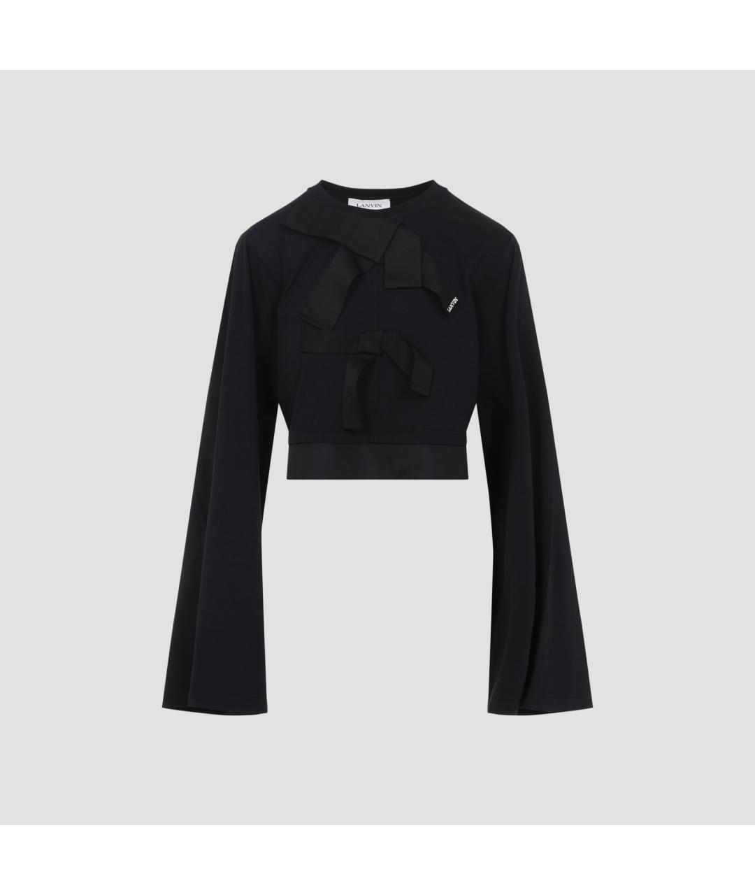 LANVIN Черная хлопковая блузы, фото 2