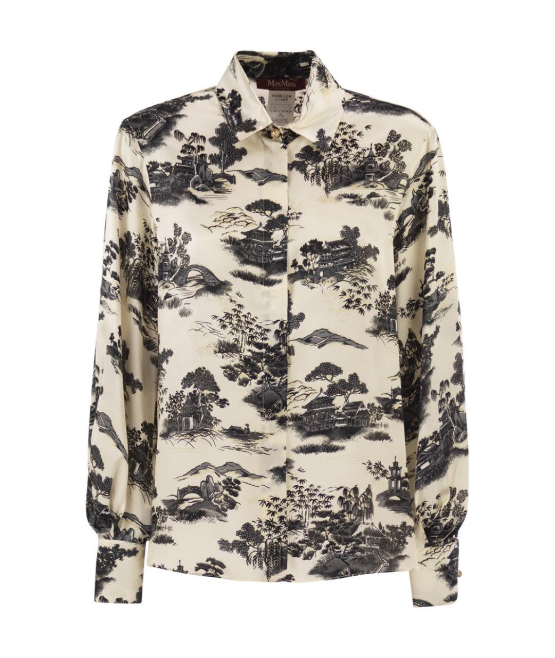 MAX MARA Черная шелковая рубашка, фото 1