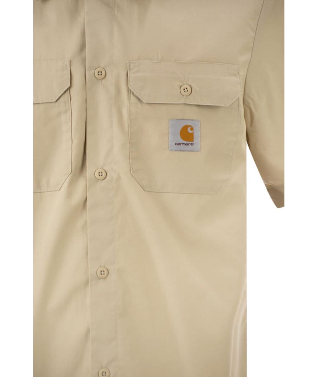 CARHARTT WIP Бежевая хлопковая кэжуал рубашка, фото 4
