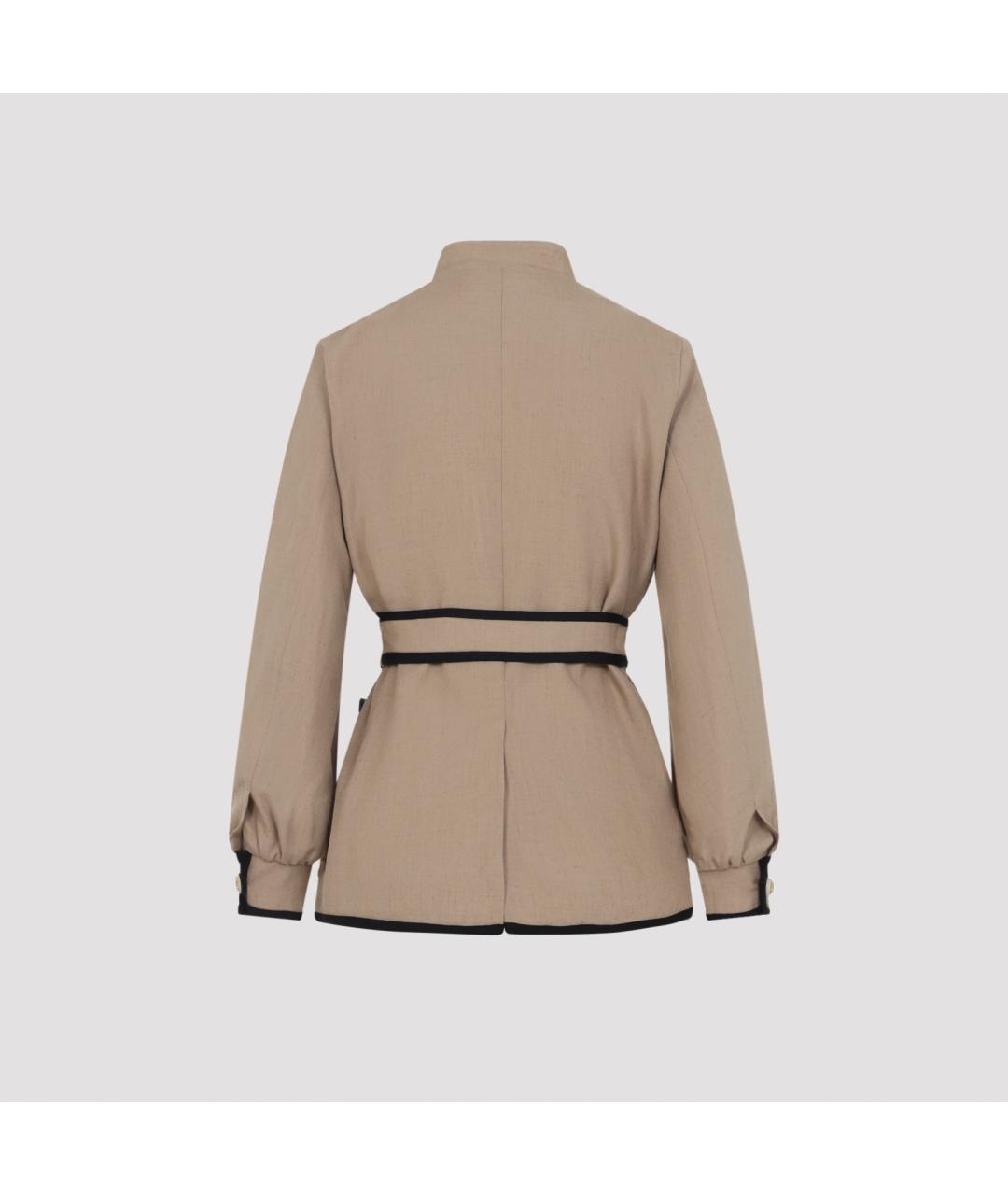 VALENTINO Бежевая льняная куртка, фото 3