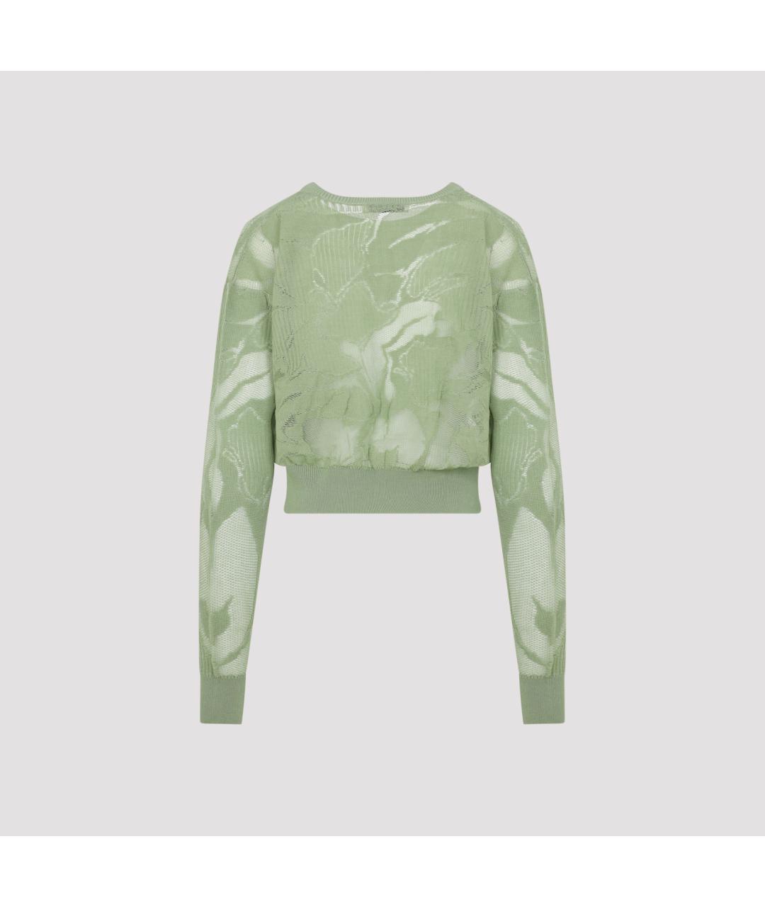 DRIES VAN NOTEN Зеленый хлопковый джемпер / свитер, фото 2