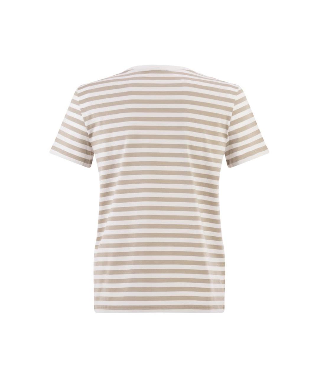 MAX MARA Бежевая хлопковая футболка, фото 2