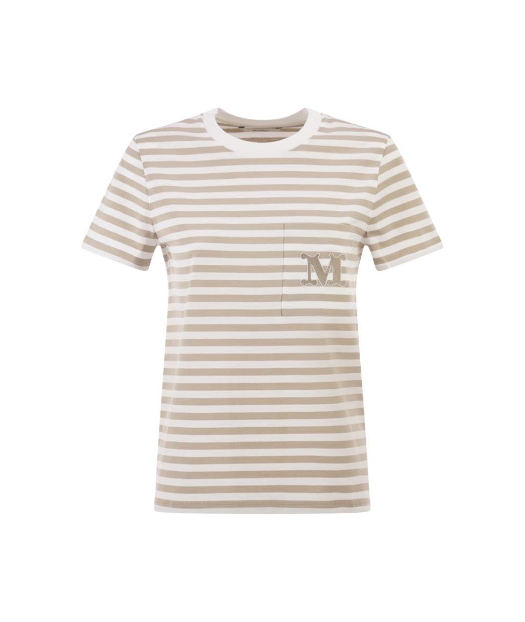 MAX MARA Бежевая хлопковая футболка, фото 1