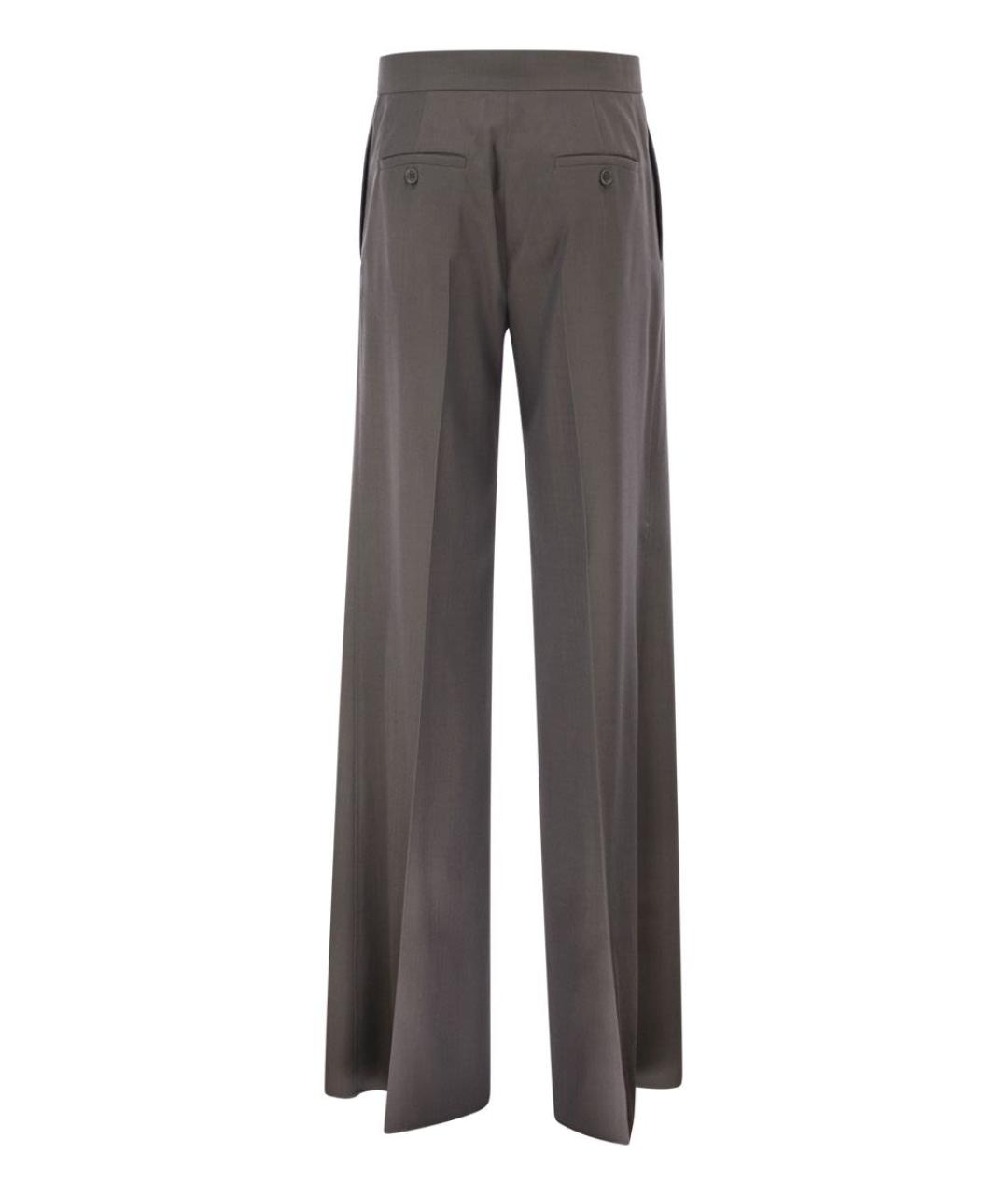 MAX MARA Коричневые шерстяные прямые брюки, фото 2