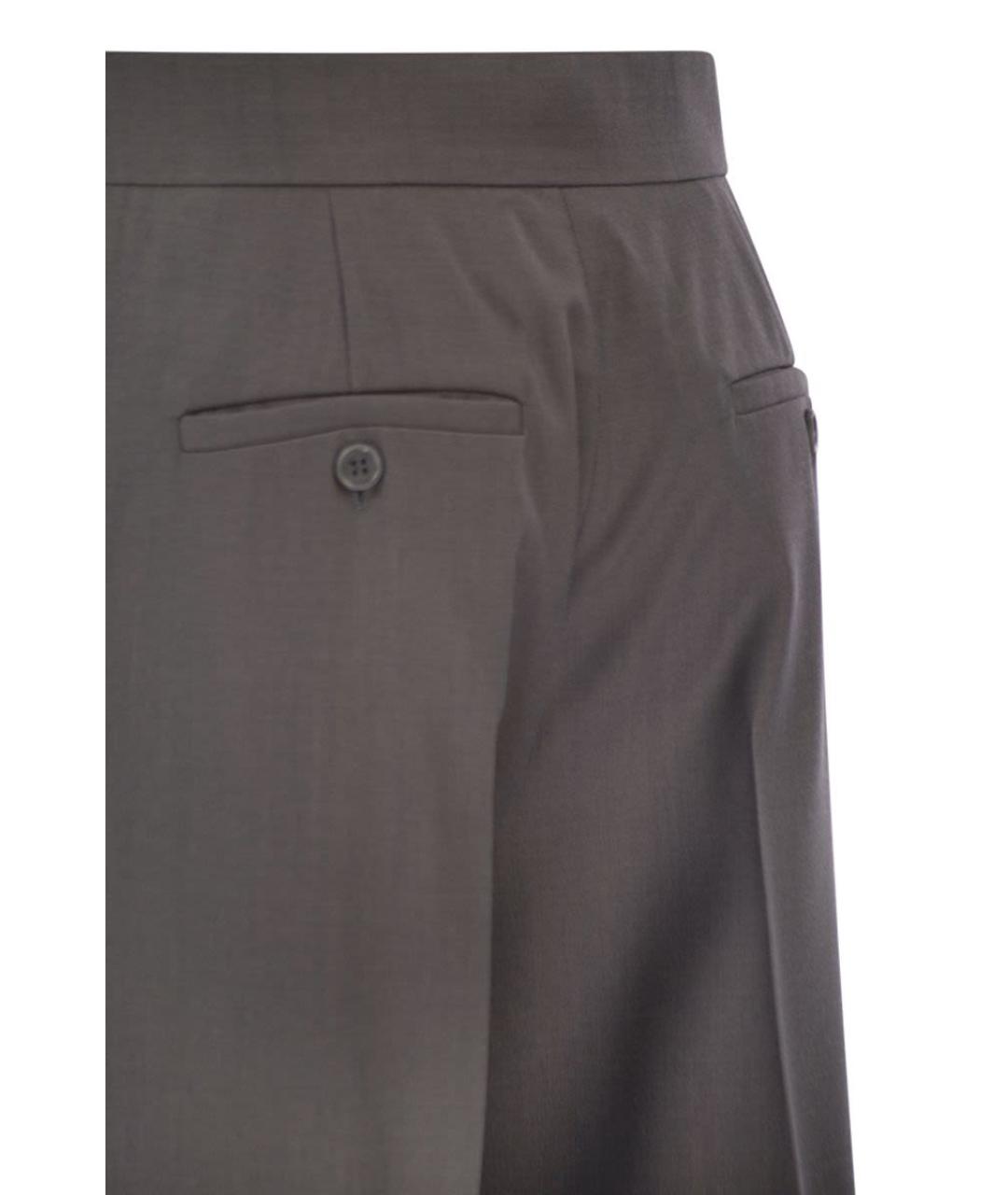 MAX MARA Коричневые шерстяные прямые брюки, фото 4