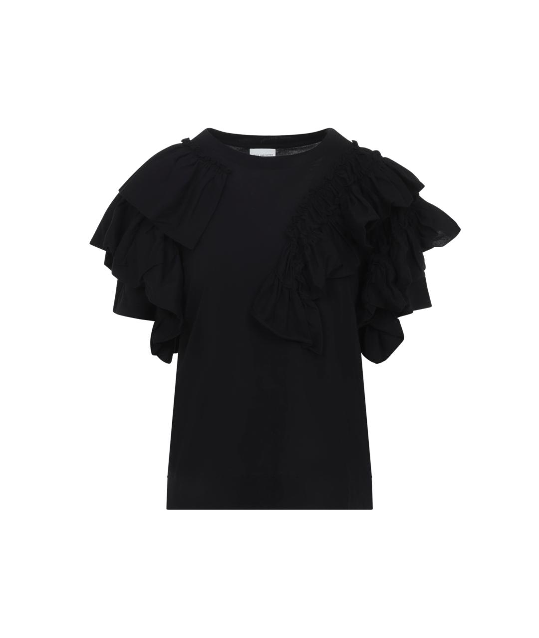 DRIES VAN NOTEN Черная хлопковая футболка, фото 1