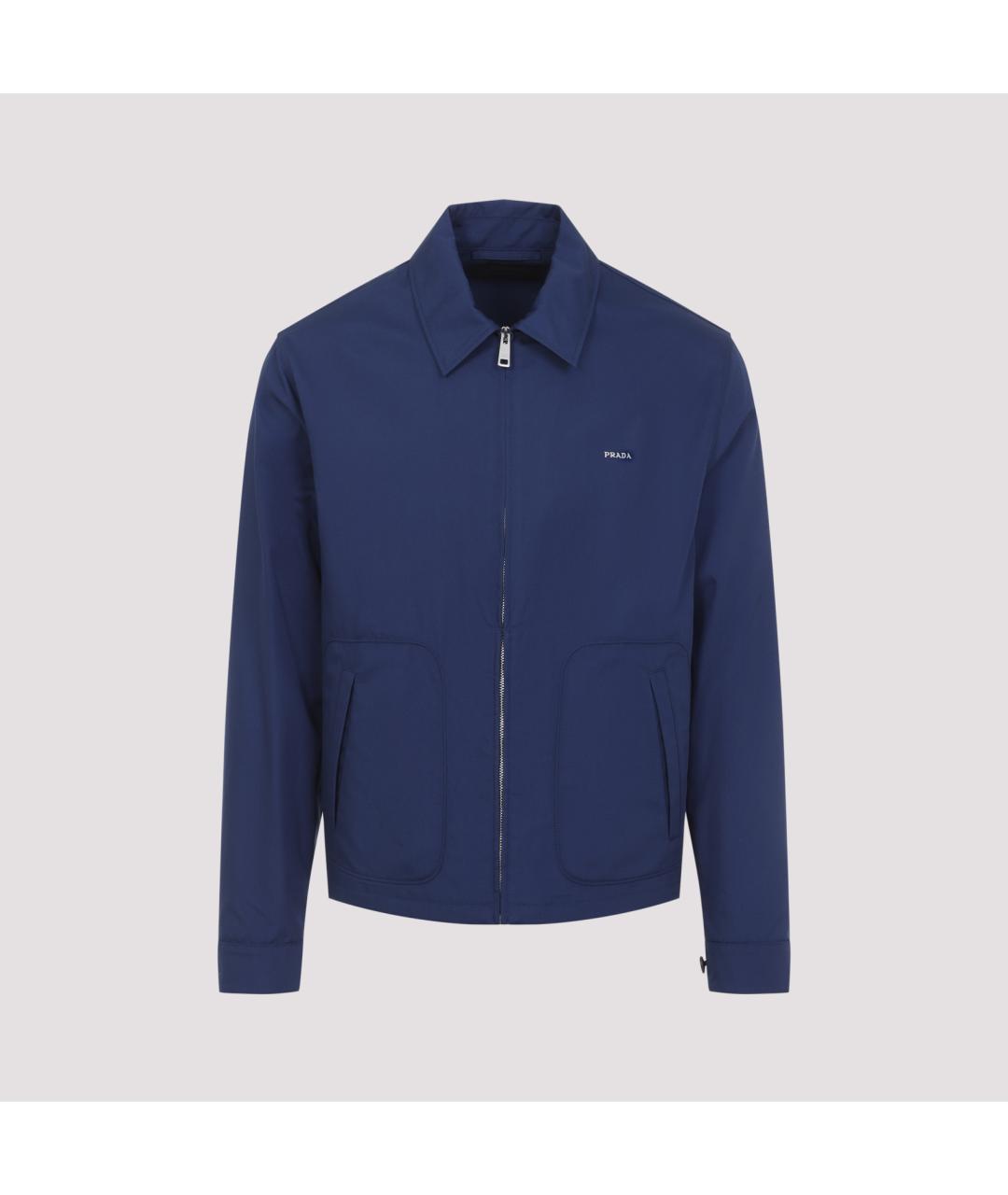 PRADA Синяя полиэстеровая куртка, фото 2