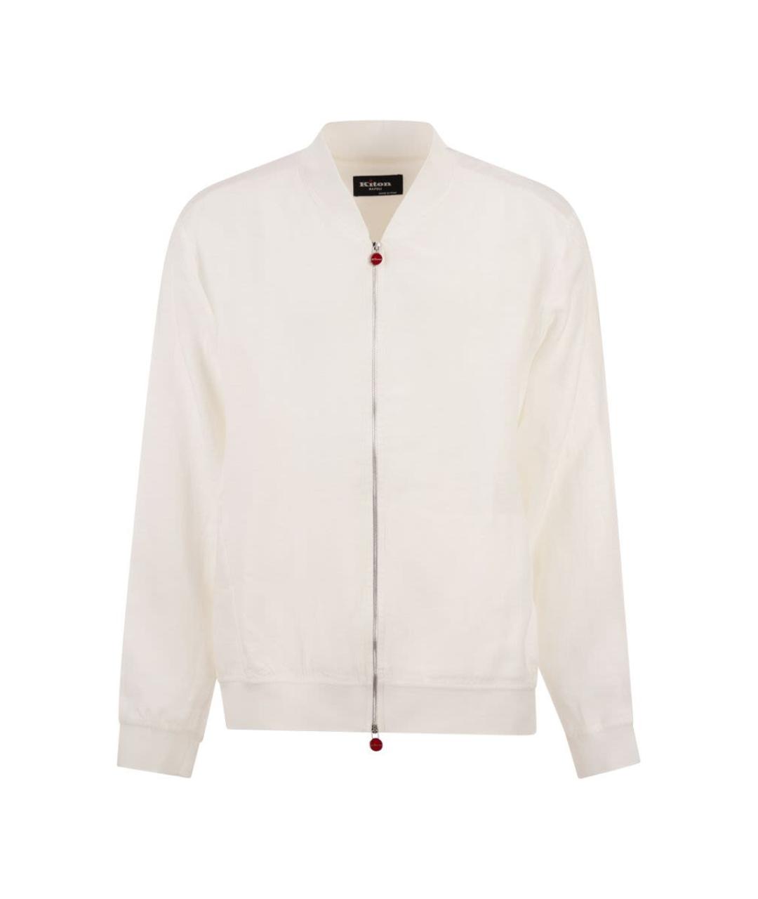 KITON Белая льняная куртка, фото 1