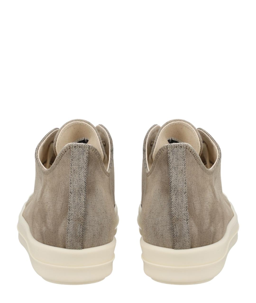 RICK OWENS DRKSHDW Серые текстильные низкие кроссовки / кеды, фото 4
