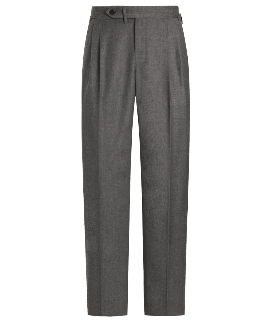 DOLCE&GABBANA Серые шерстяные классические брюки, фото 1
