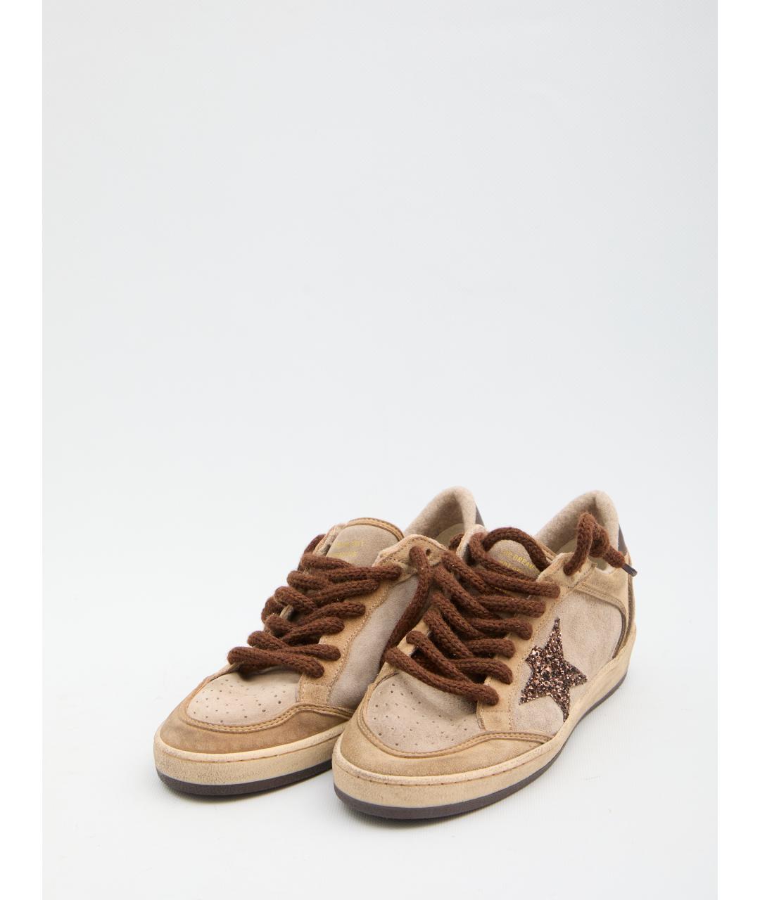 GOLDEN GOOSE DELUXE BRAND Бежевые кожаные кеды, фото 2