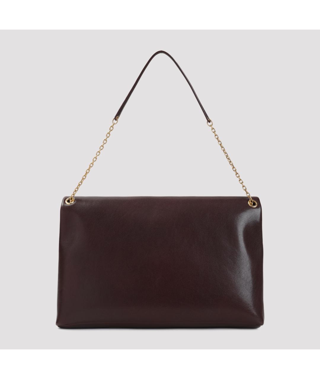 SAINT LAURENT Бордовая кожаная сумка через плечо, фото 3