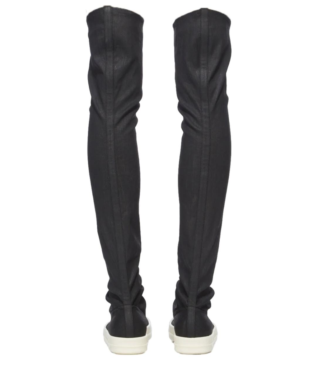 RICK OWENS DRKSHDW Черные текстильные ботфорты, фото 5