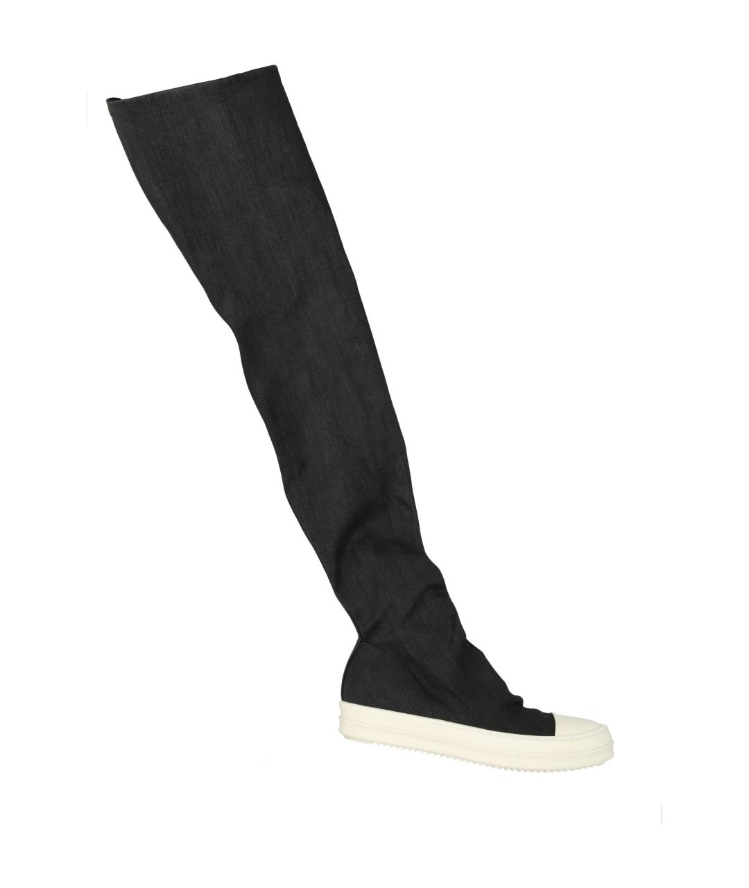 RICK OWENS DRKSHDW Черные текстильные ботфорты, фото 2