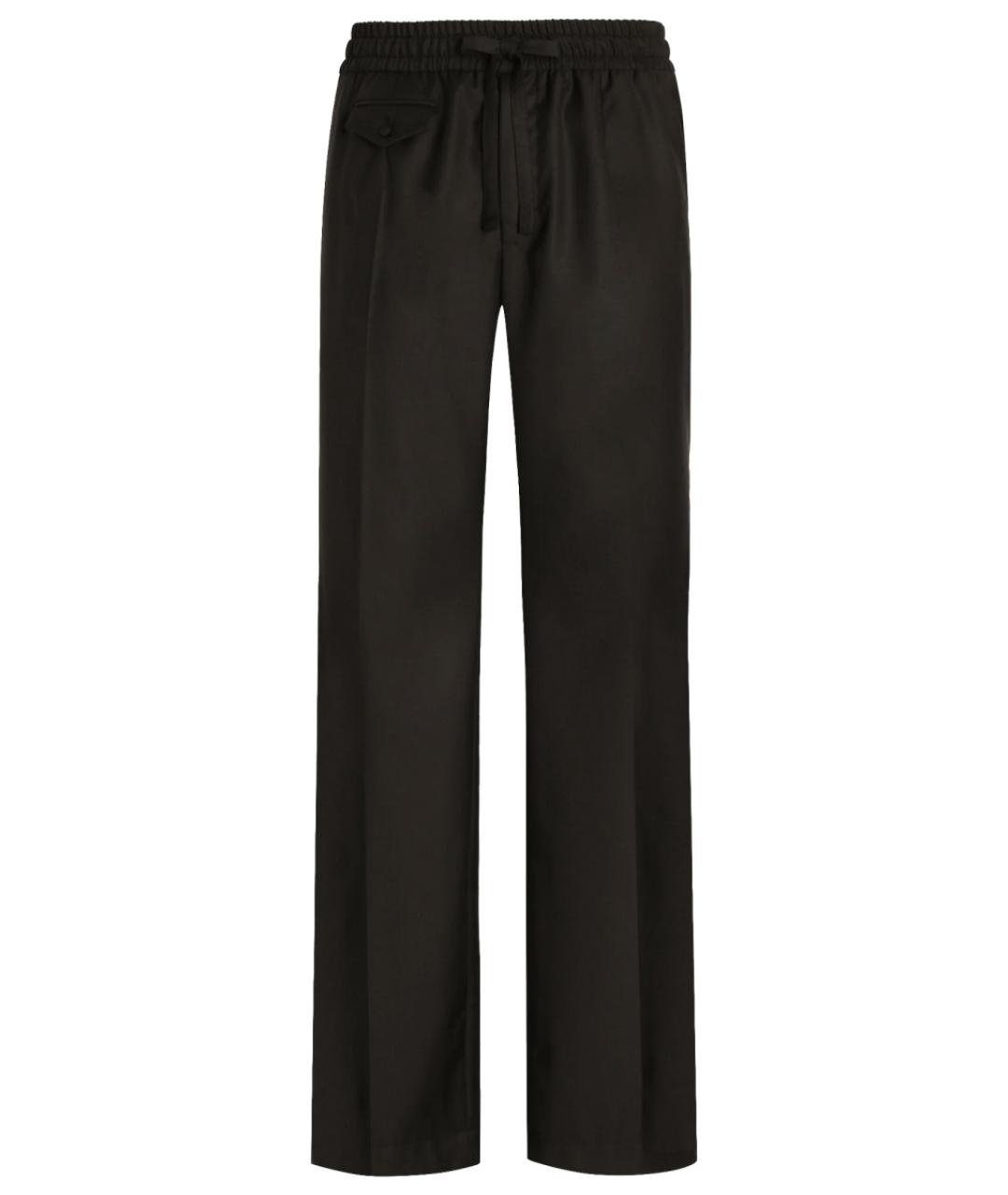 DOLCE&GABBANA Черные шерстяные повседневные брюки, фото 1