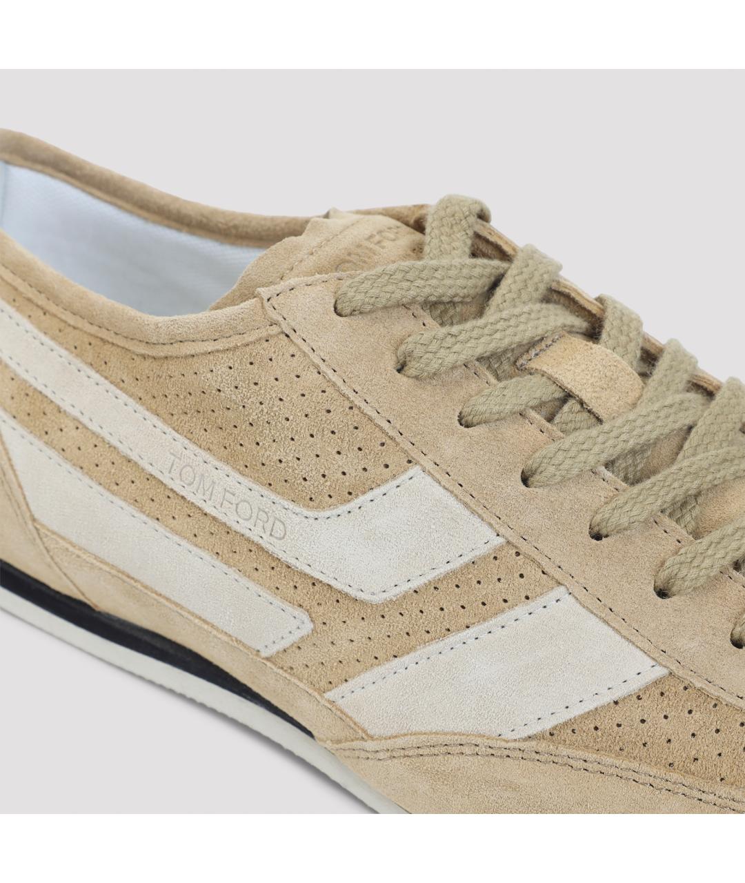 TOM FORD Бежевые замшевые низкие кроссовки / кеды, фото 5
