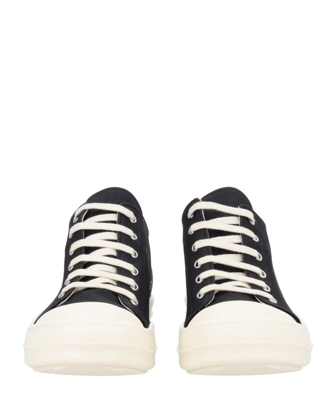RICK OWENS DRKSHDW Черные текстильные низкие кроссовки / кеды, фото 3