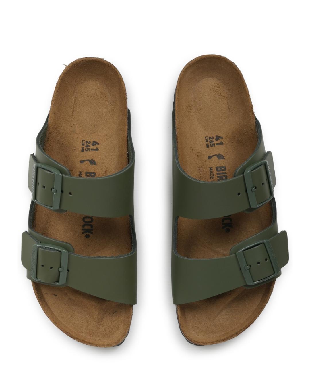 BIRKENSTOCK Зеленые кожаные сандалии, фото 5