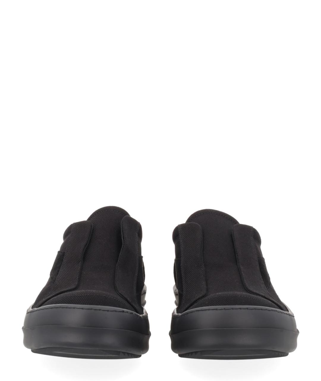 RICK OWENS DRKSHDW Черные текстильные низкие кроссовки / кеды, фото 3