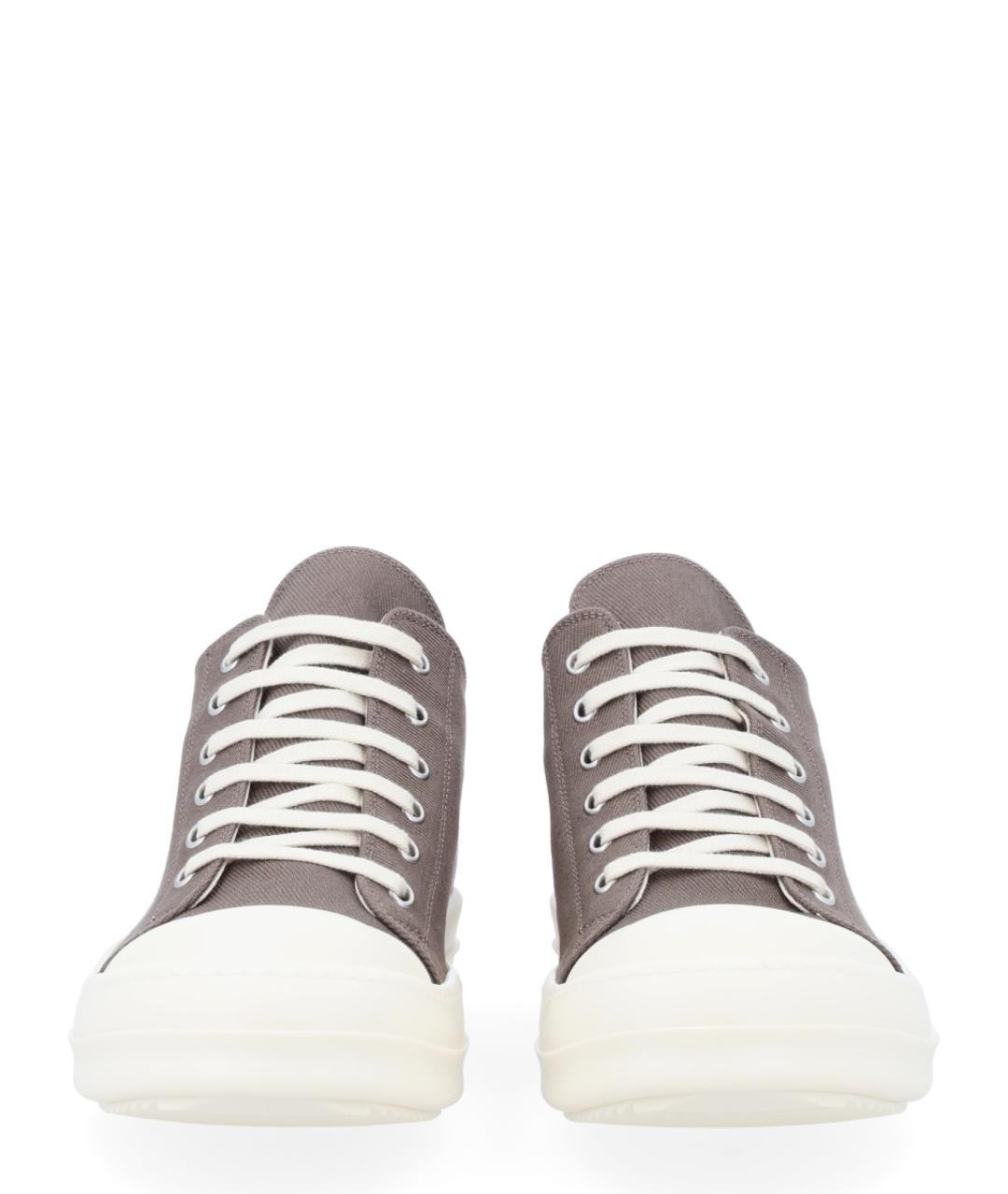 RICK OWENS DRKSHDW Серые текстильные низкие кроссовки / кеды, фото 3