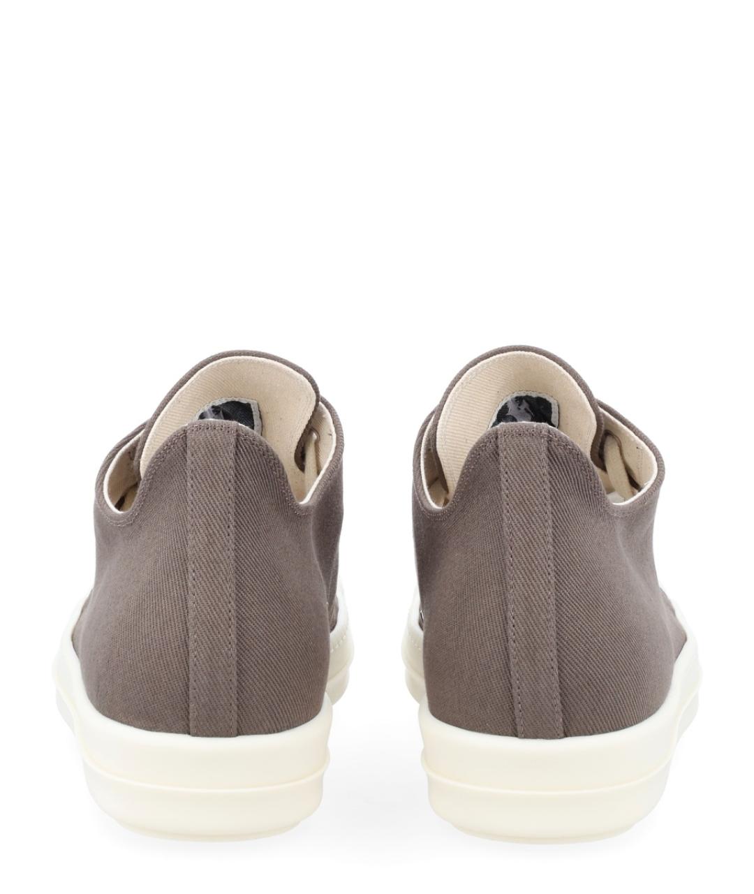 RICK OWENS DRKSHDW Серые текстильные низкие кроссовки / кеды, фото 4