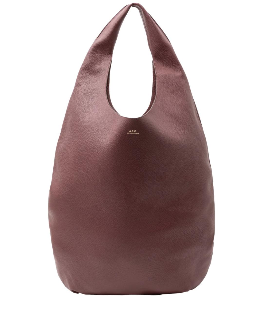 A.P.C. Бордовая кожаная сумка тоут, фото 1