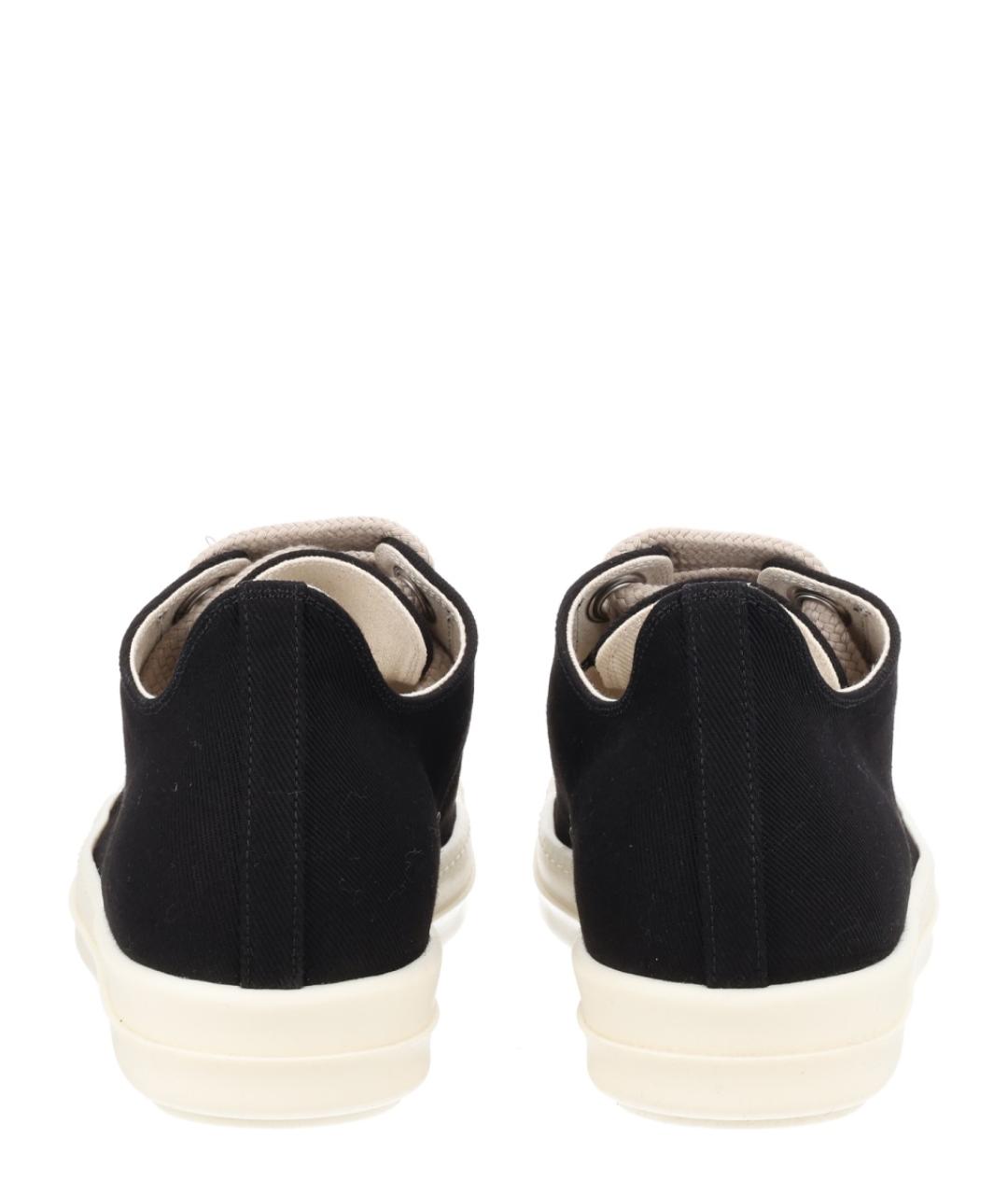 RICK OWENS DRKSHDW Черные текстильные низкие кроссовки / кеды, фото 4