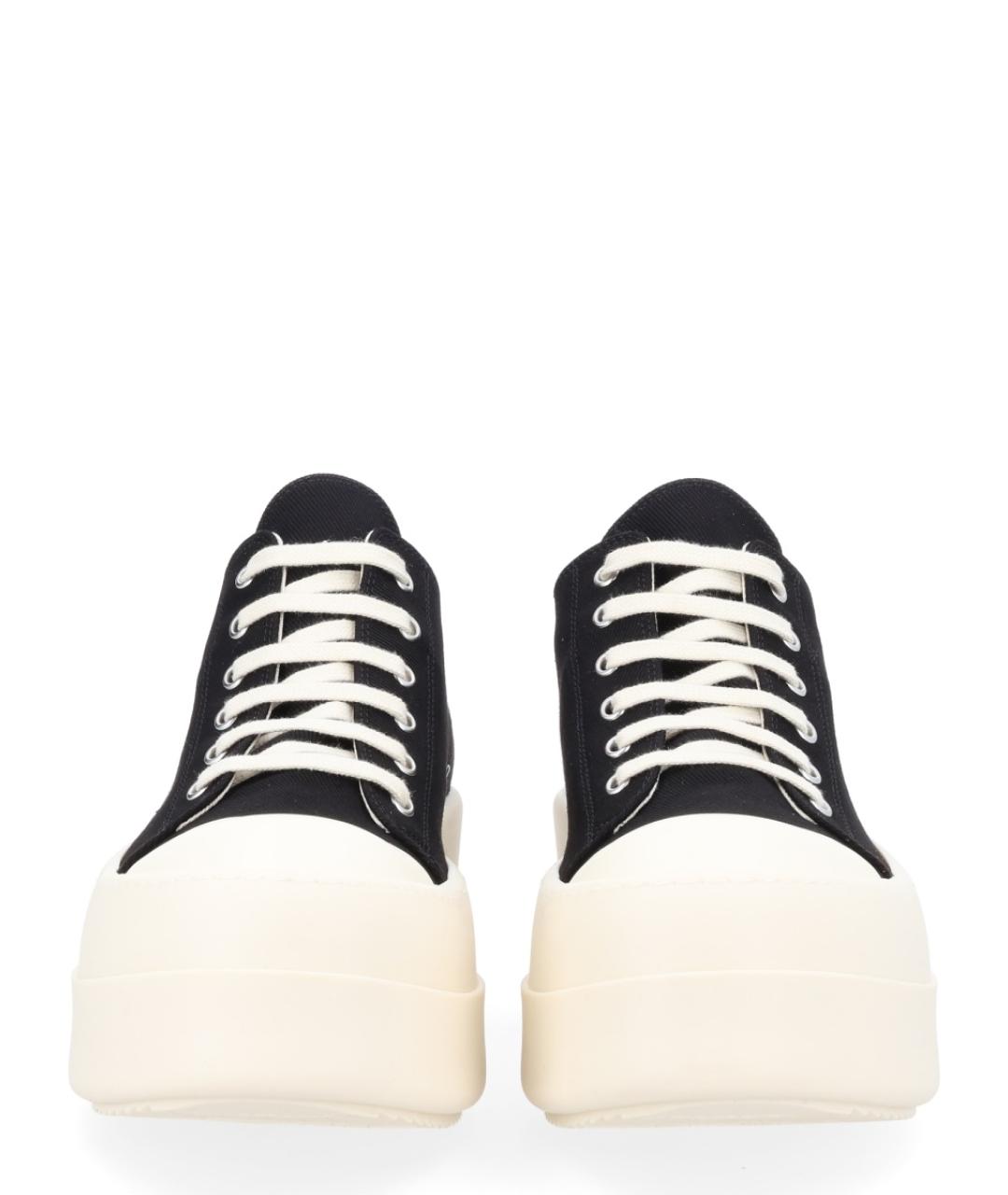 RICK OWENS DRKSHDW Черные текстильные низкие кроссовки / кеды, фото 3