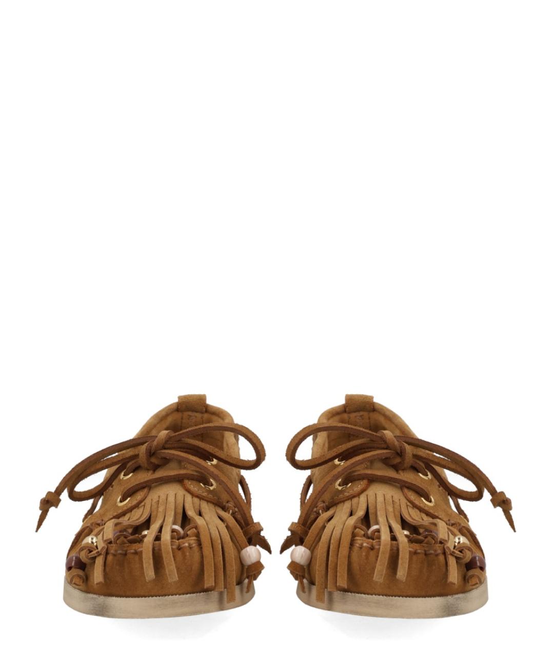 GOLDEN GOOSE DELUXE BRAND Бежевые кожаные лоферы, фото 3