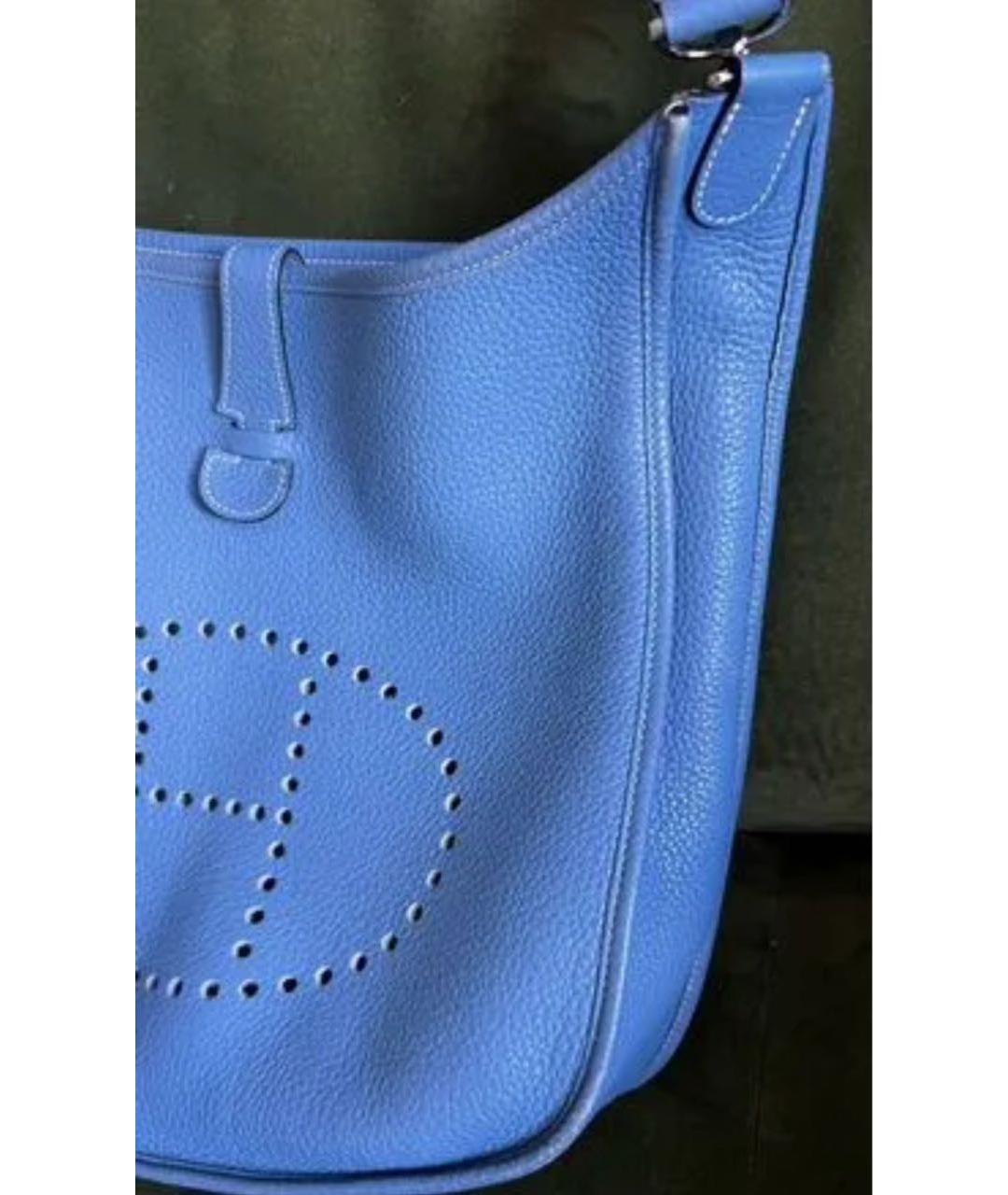 HERMES Голубая кожаная сумка через плечо, фото 2